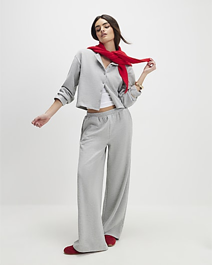 Grey Long Sleeve Cosy Button Through Cardigan