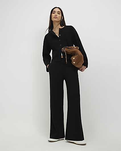 Black Cosy Wide Leg Trousers