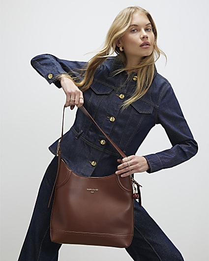 Brown Buckled Slouch Bag