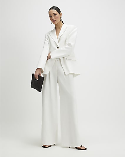 White Wide Leg Trousers
