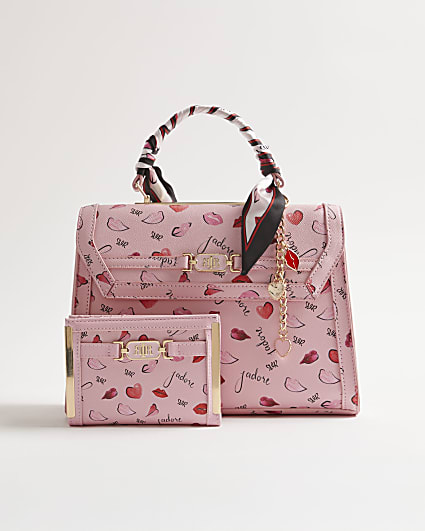 Pink J'adore Charm Tote Bag and Purse Bundle