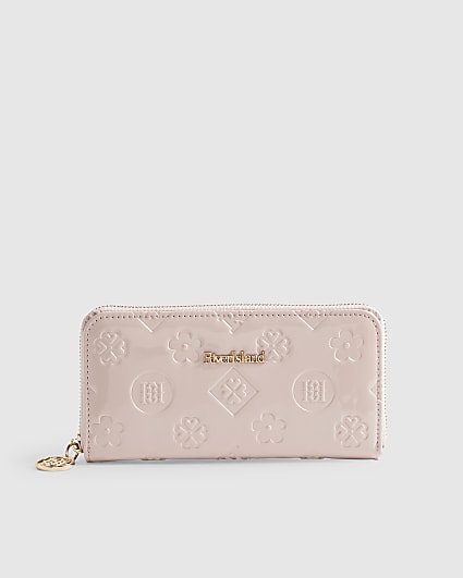 Pink Embossed Monogram Patent Purse
