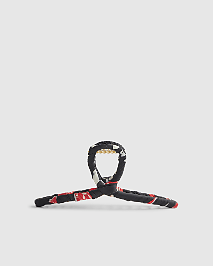 Black Fabric Wrapped Claw Hair Clip