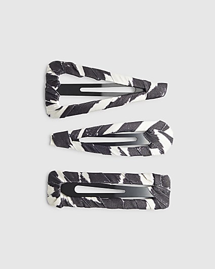 Brown Zebra Print Hair Clips