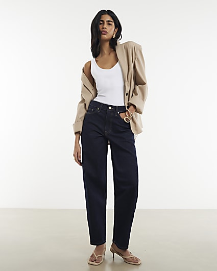Indigo Barrel Leg Jeans