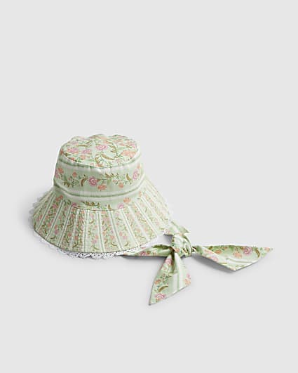 Green Ditsy Floral Sun Hat