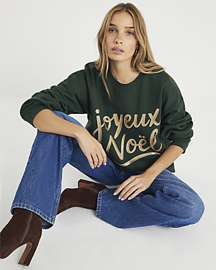 Green Joyeux Noel Christmas Sweatshirt