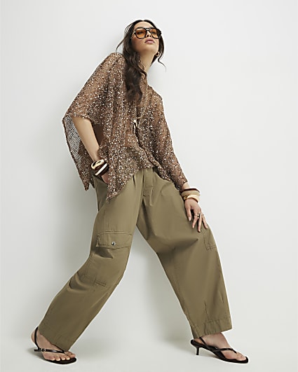 Gold Sequin Knitted Cape