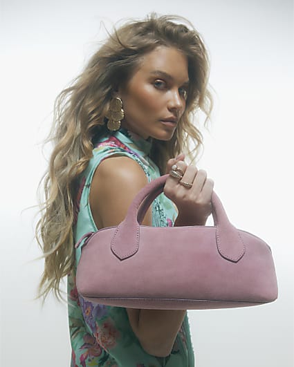 Pink Suede Premium Bowler Bag