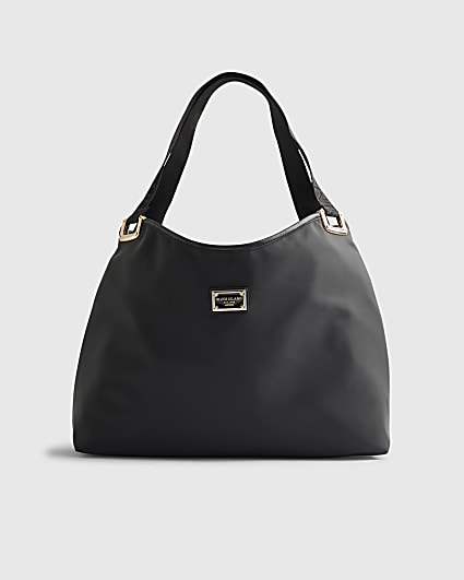 Black Nylon Slouch Shoulder Bag