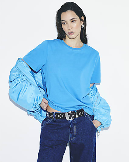 Blue Short Sleeve Slim Fit T-Shirt