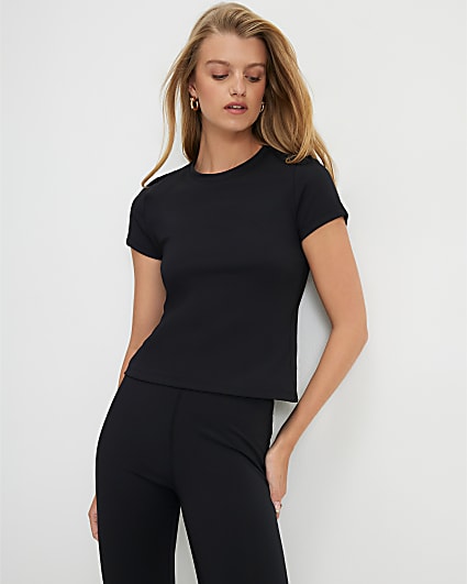 Black Short Sleeve Fitted T-shirt
