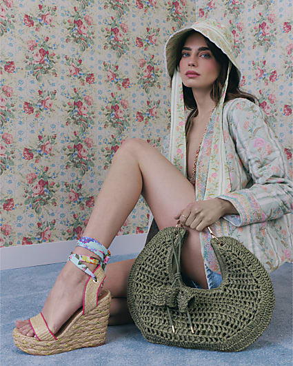 Pink Scarf Tie Wedges