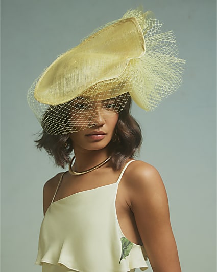 Yellow Hailey Net Fascinator
