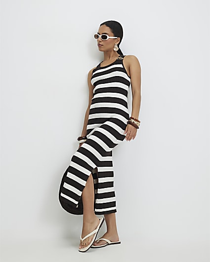 slim fit dress slacks Pretty White Printed Cowl Neck Slip Dress