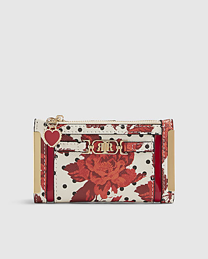 Red Floral Polka Dot Mini Purse