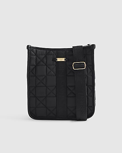 Black Quilted Messenger Bag