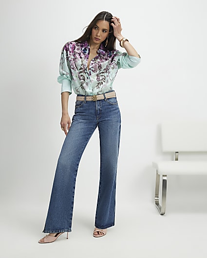 Green Floral Print Shirt