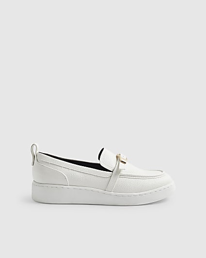 White Buckle Detail Sports Loafers