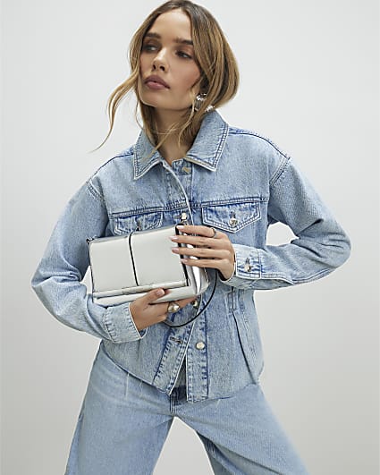 Silver Bar Front Clutch Bag