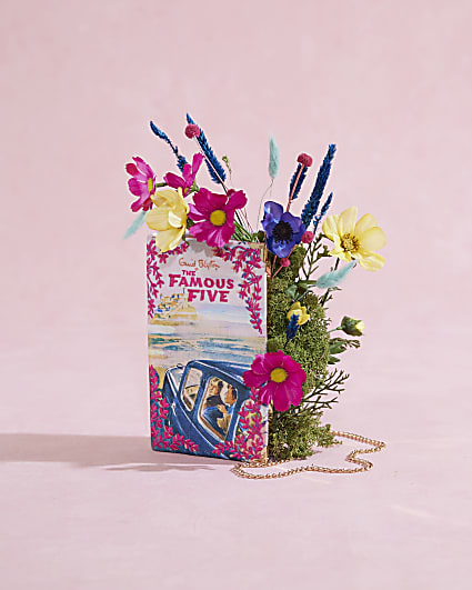 Pink Enid Blyton Floral Book Clutch Bag