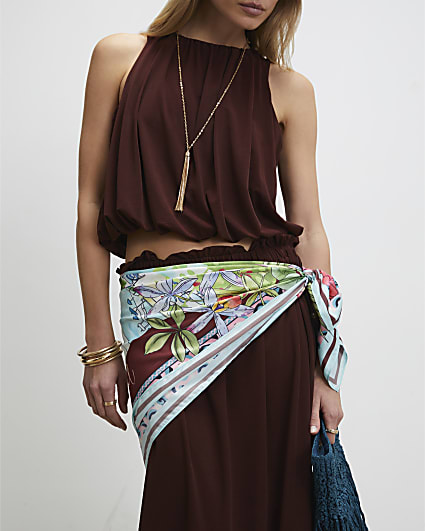 White Palm Tree Large Scarf