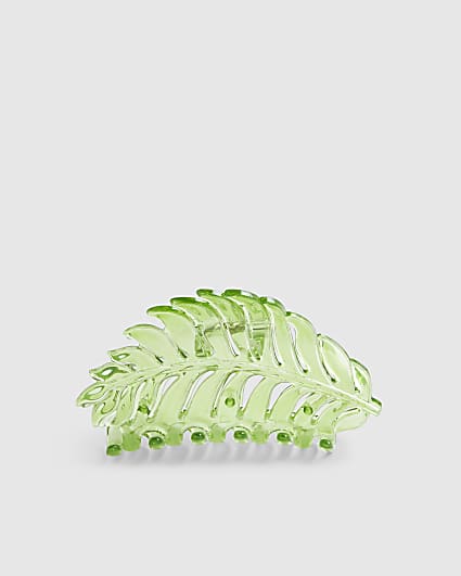 Green Leaf Hair Claw Clip