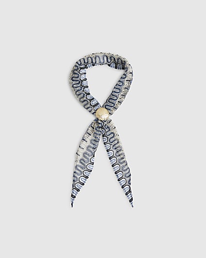 Blue Zigzag Shell Scarf