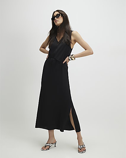 Black Column Midi Dress