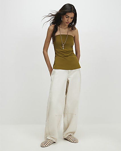 Black and Green Bandeau Top 2 Pack