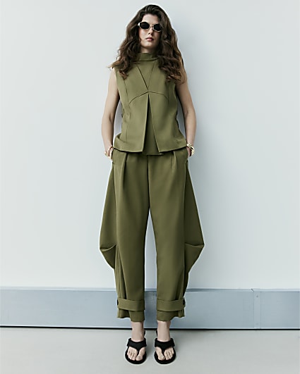 Green RI Studio High Neck Side Tab Top