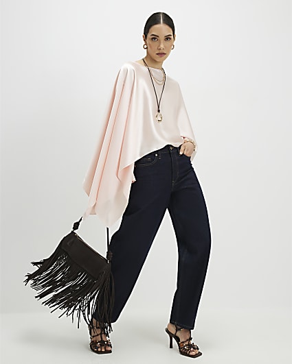 Pink Satin Waterfall Cape