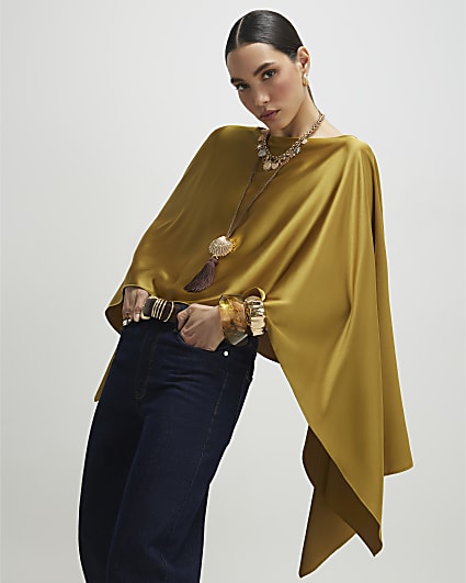 Green Satin Waterfall Cape