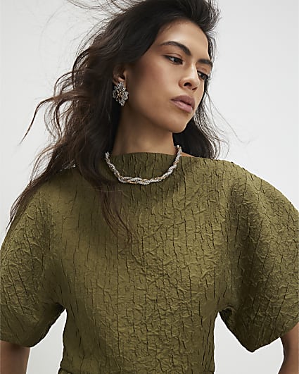 Beige Jelly Chain Plaited Diamante Necklace