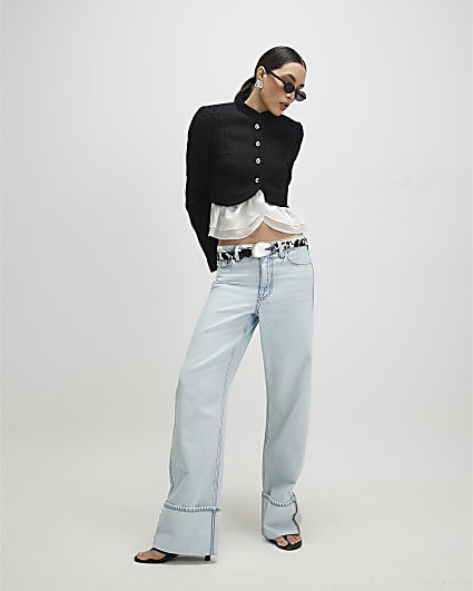 Black Frill Hem Trophy Jacket