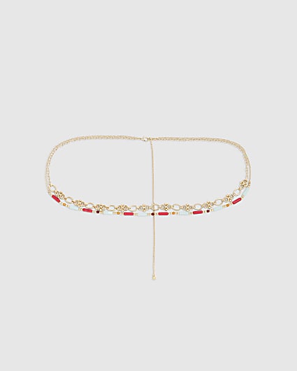 Gold Beaded Chain Belt