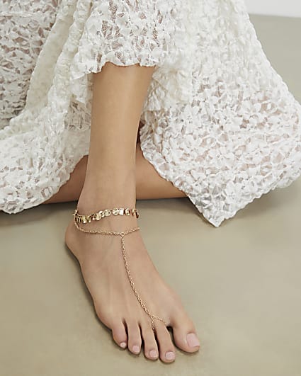 Gold Toe Ring Anklet Chain