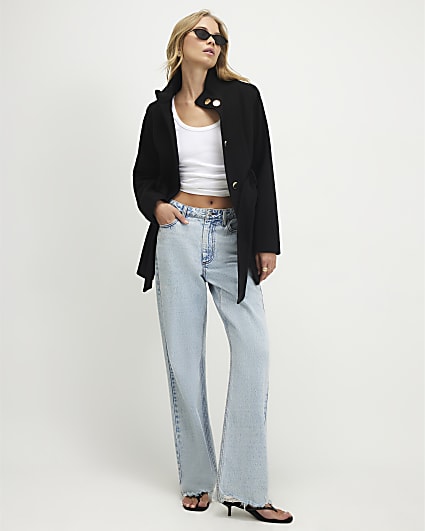 Black Belted Short Coat