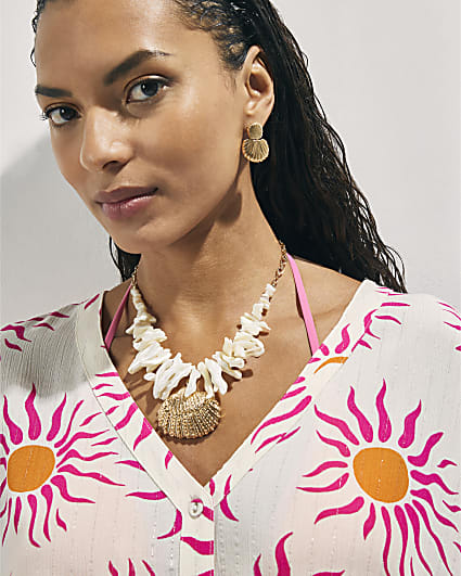 White Shell And Shard Necklace