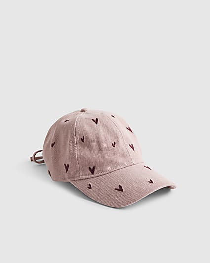 Pink Heart Embroidered baseball Cap