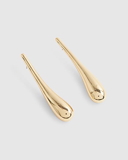 Gold Metal Drop Earrings