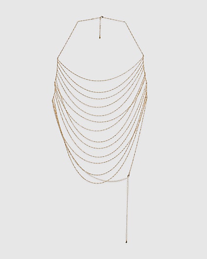 Gold Multi Layered Body Chain
