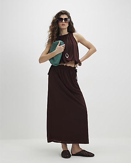 Brown Maxi Skirt