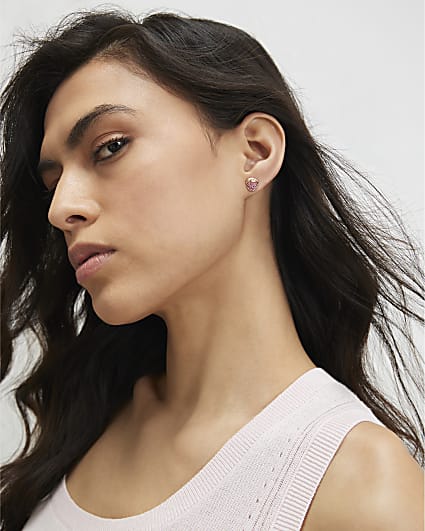 Gold fruit 9 pack stud earrings