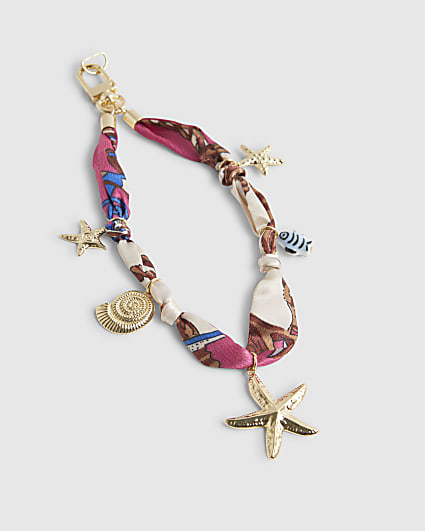 Pink Seashell Charm Phone Chain