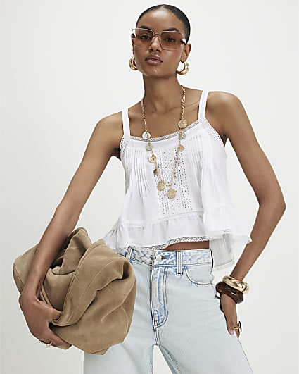 Cream Lace Trim Cami