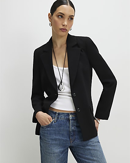 Black Long Sleeve Single Breasted Blazer