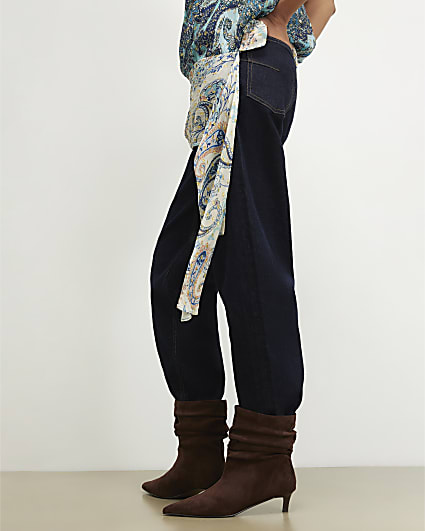 Brown Faux Suede Slouchy Point Toe Boots