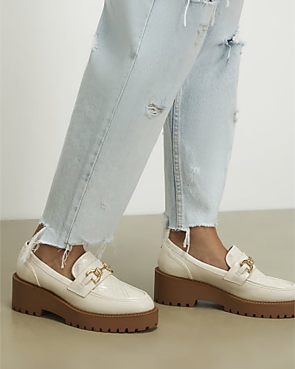 Cream Chunky Snaffle Loafers