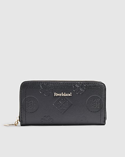 Black Monogram Embossed Purse